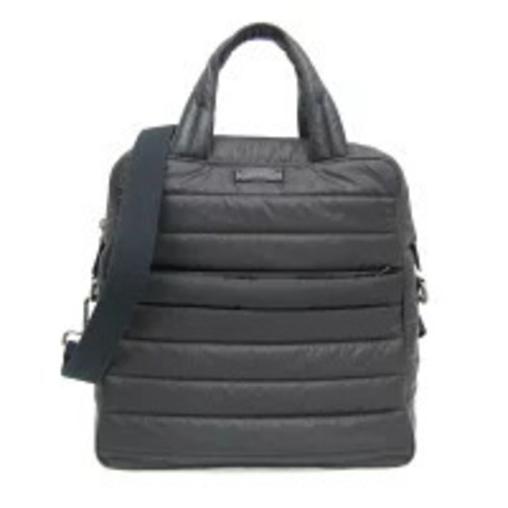 Salvatore Ferragamo Quilted Shoulder Bag Leather Navy Blue Black